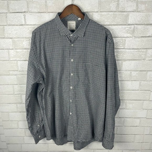 Mens XXL Billy Reid Standard Cut Blue Gray Check Long Sleeve Button Front Shirt - Picture 2 of 8